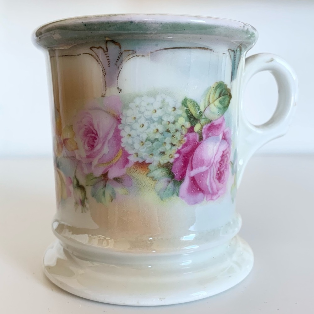 Antique Floral Rose Shaving Mug - Picture 9 of 12